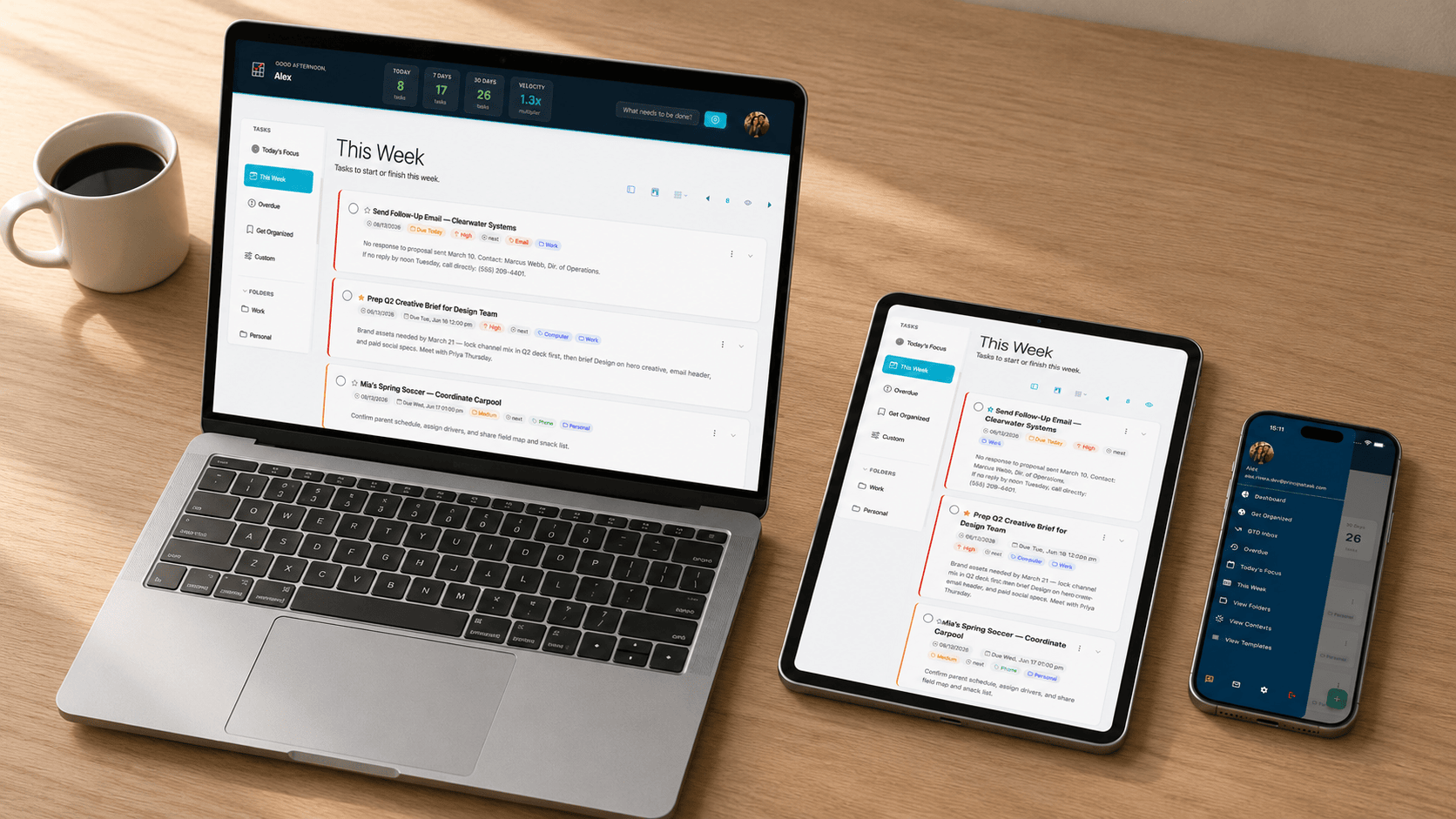 Principal Task on desktop, tablet, and phone