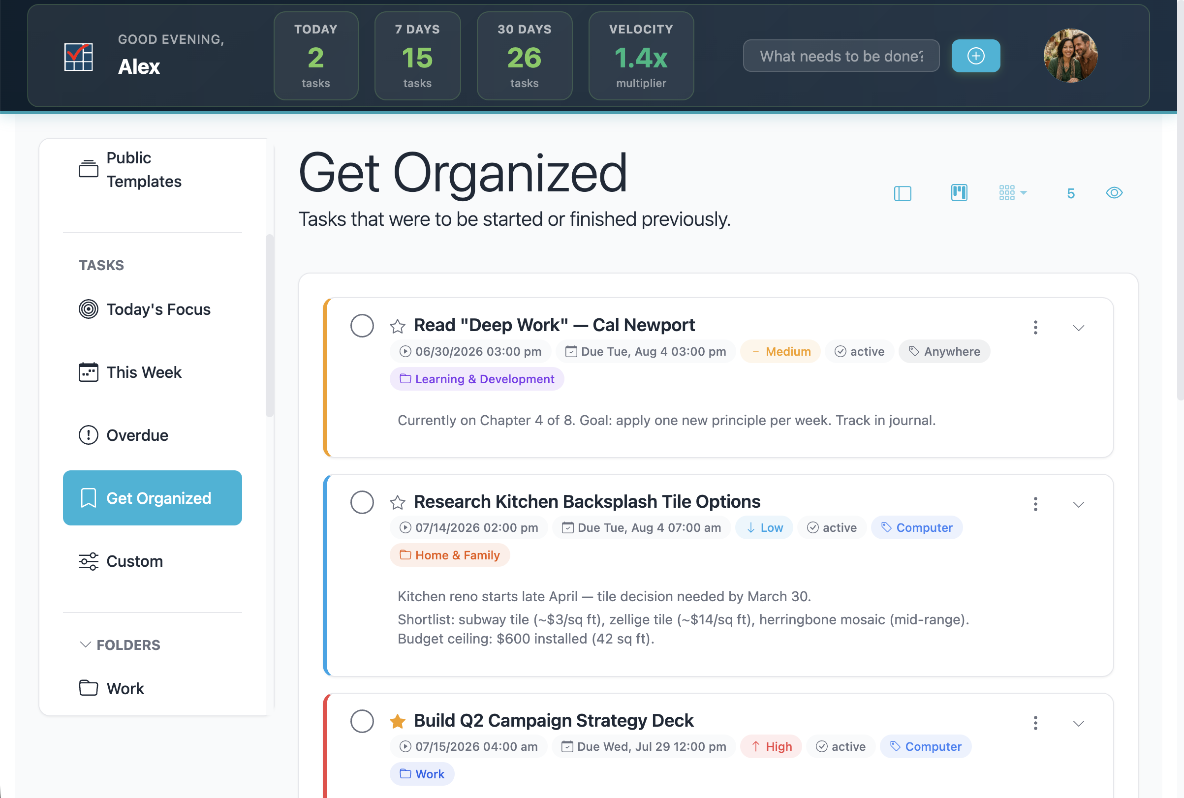 Next Actions — Principal Task